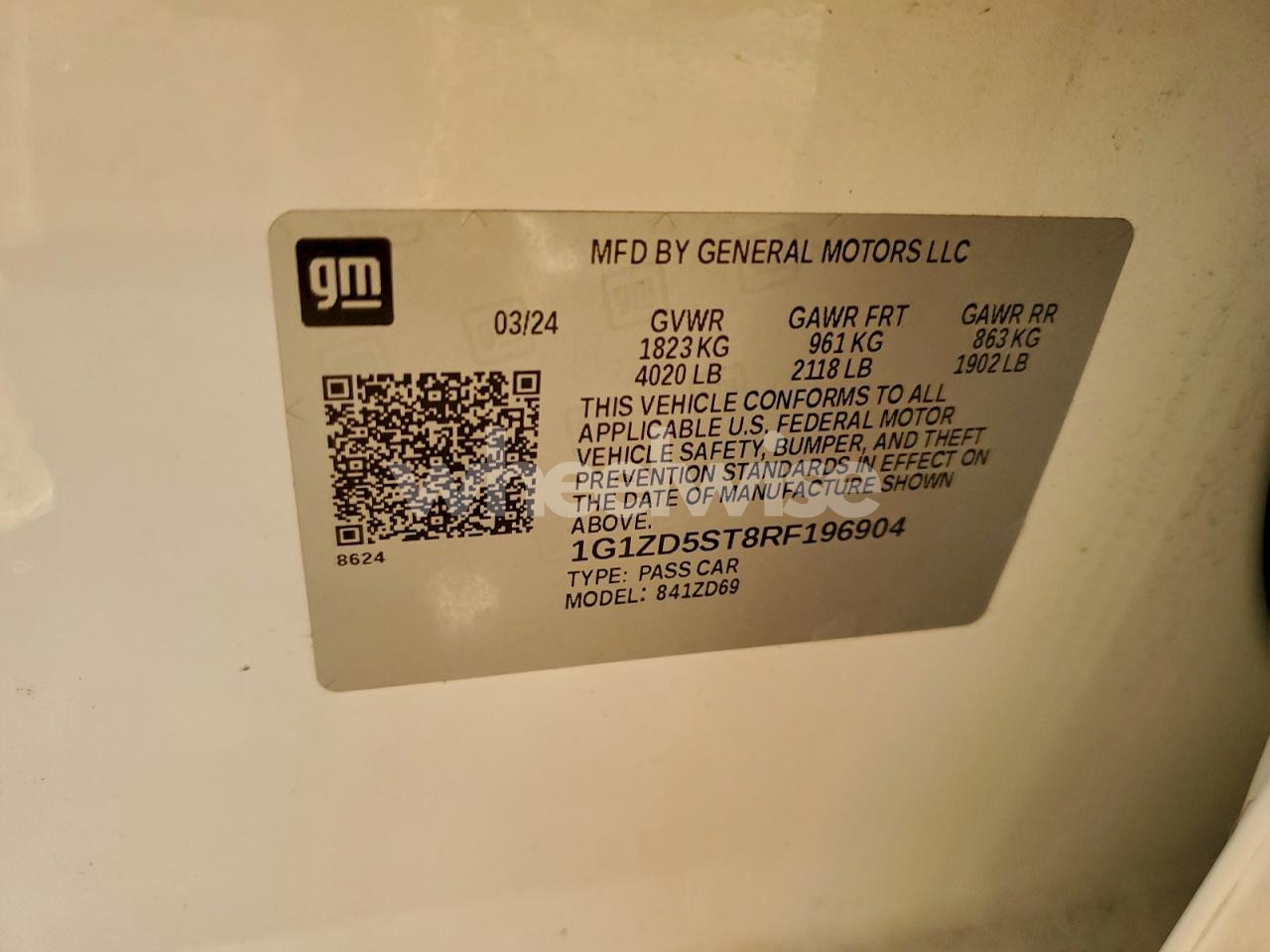 Photo 12 of 2024 CHEVROLET MALIBU LT (VIN 1G1ZD5ST8RF196904)