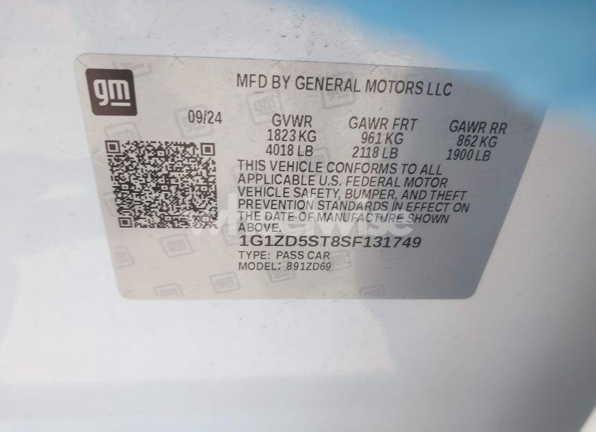 Photo 9 of 2025 Chevrolet Malibu FWD 1LT (VIN 1G1ZD5ST8SF131749)