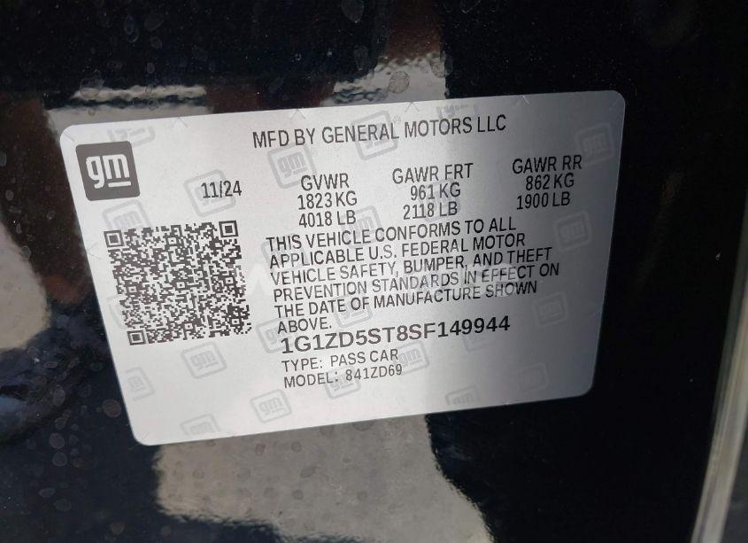 Photo 9 of 2025 Chevrolet Malibu FWD 1LT (VIN 1G1ZD5ST8SF149944)