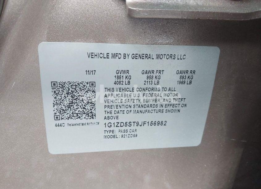 Photo 9 of 2018 Chevrolet Malibu LT (VIN 1G1ZD5ST9JF156982)