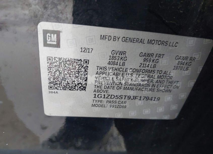 Photo 9 of 2018 Chevrolet Malibu LT (VIN 1G1ZD5ST9JF179419)