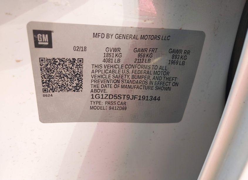 Photo 9 of 2018 Chevrolet Malibu LT (VIN 1G1ZD5ST9JF191344)