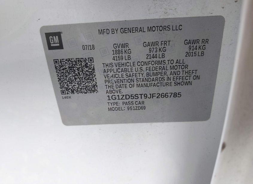 Photo 9 of 2018 Chevrolet Malibu LT (VIN 1G1ZD5ST9JF266785)