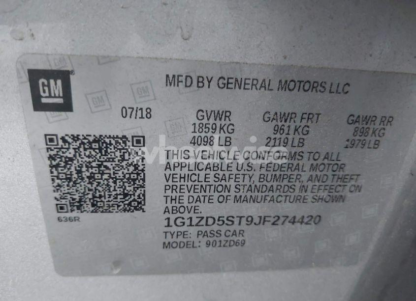 Photo 9 of 2018 Chevrolet Malibu LT (VIN 1G1ZD5ST9JF274420)