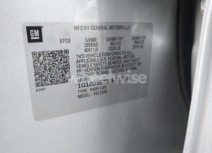 Photo 9 of 2018 Chevrolet Malibu LT (VIN 1G1ZD5ST9JF277334)