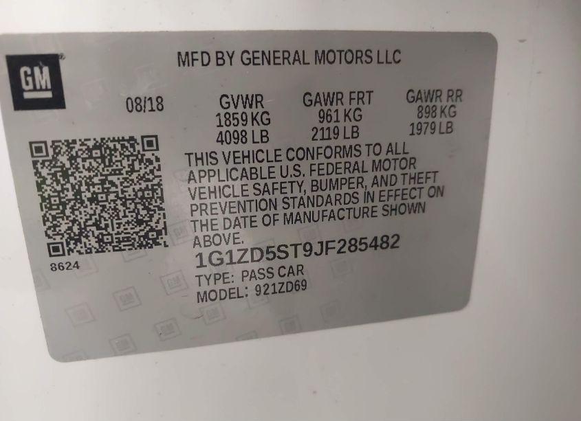 Photo 9 of 2018 Chevrolet Malibu LT (VIN 1G1ZD5ST9JF285482)