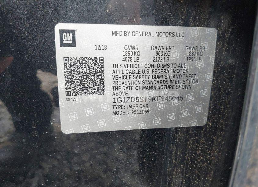 Photo 9 of 2019 Chevrolet Malibu LT (VIN 1G1ZD5ST9KF145045)