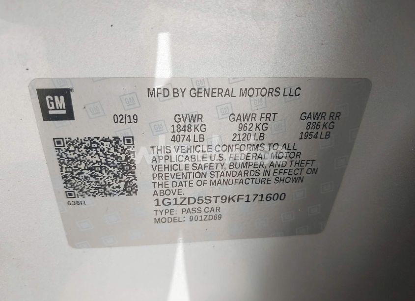 Photo 9 of 2019 Chevrolet Malibu LT (VIN 1G1ZD5ST9KF171600)