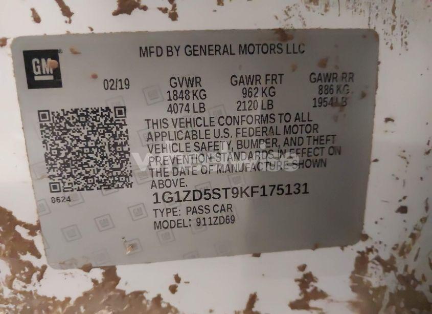 Photo 9 of 2019 Chevrolet Malibu LT (VIN 1G1ZD5ST9KF175131)