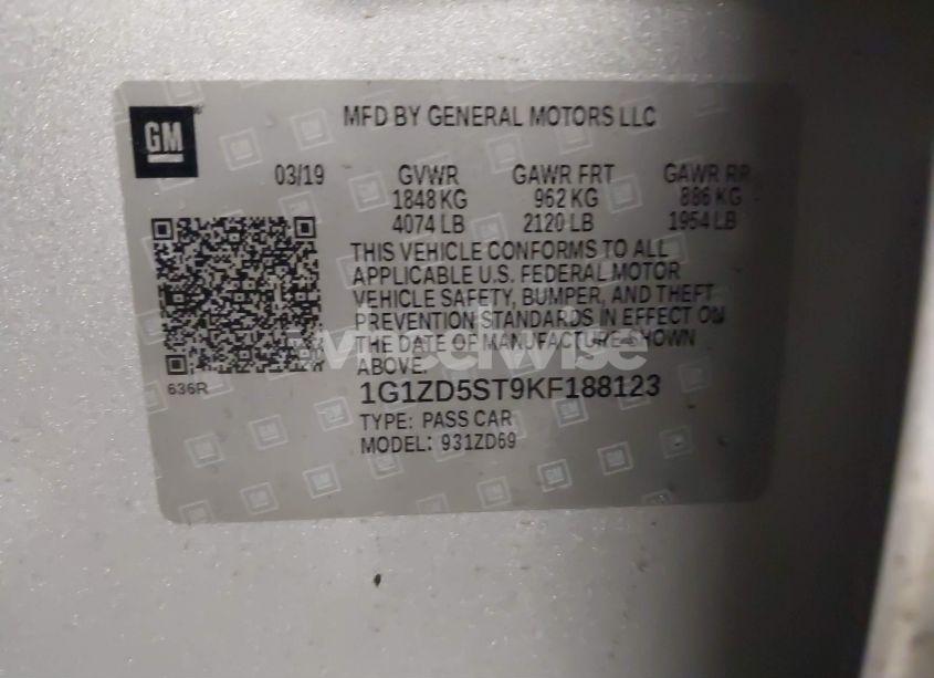 Photo 9 of 2019 Chevrolet Malibu LT (VIN 1G1ZD5ST9KF188123)