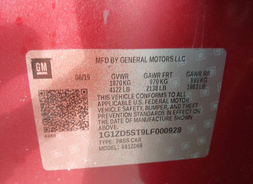 Photo 9 of 2020 Chevrolet Malibu FWD LT (VIN 1G1ZD5ST9LF000928)