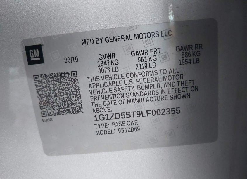 Photo 9 of 2020 Chevrolet Malibu FWD LT (VIN 1G1ZD5ST9LF002355)