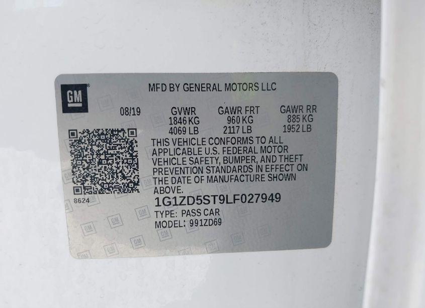 Photo 9 of 2020 Chevrolet Malibu FWD LT (VIN 1G1ZD5ST9LF027949)