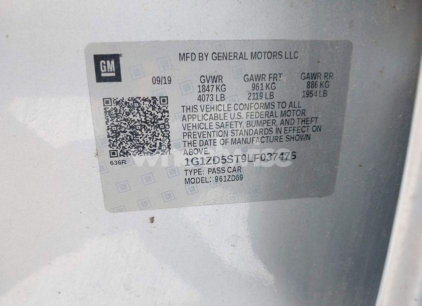 Photo 9 of 2020 Chevrolet Malibu FWD LT (VIN 1G1ZD5ST9LF037476)