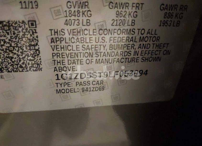 Photo 9 of 2020 Chevrolet Malibu FWD LT (VIN 1G1ZD5ST9LF053094)