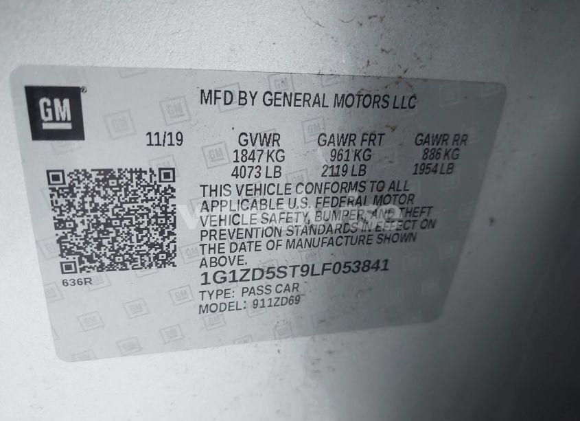 Photo 9 of 2020 Chevrolet Malibu FWD LT (VIN 1G1ZD5ST9LF053841)