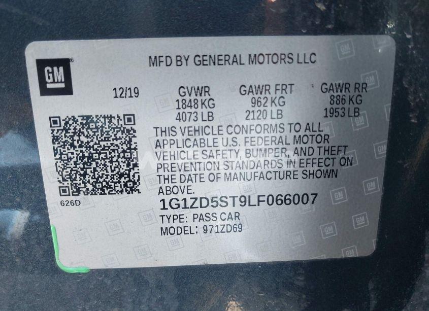 Photo 9 of 2020 Chevrolet Malibu FWD LT (VIN 1G1ZD5ST9LF066007)