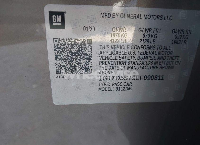 Photo 9 of 2020 Chevrolet Malibu FWD LT (VIN 1G1ZD5ST9LF090811)