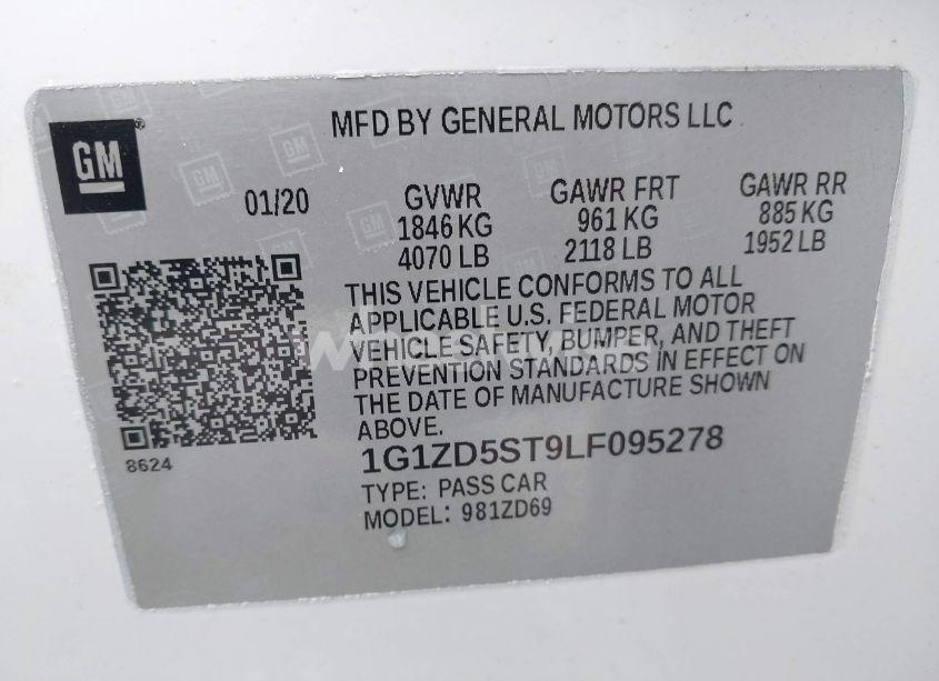 Photo 9 of 2020 Chevrolet Malibu FWD LT (VIN 1G1ZD5ST9LF095278)