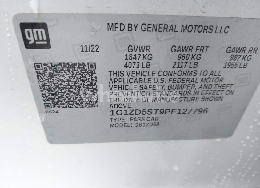 Photo 9 of 2023 Chevrolet Malibu FWD 1LT (VIN 1G1ZD5ST9PF127796)