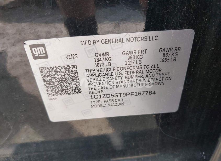 Photo 9 of 2023 Chevrolet Malibu FWD 1LT (VIN 1G1ZD5ST9PF167764)