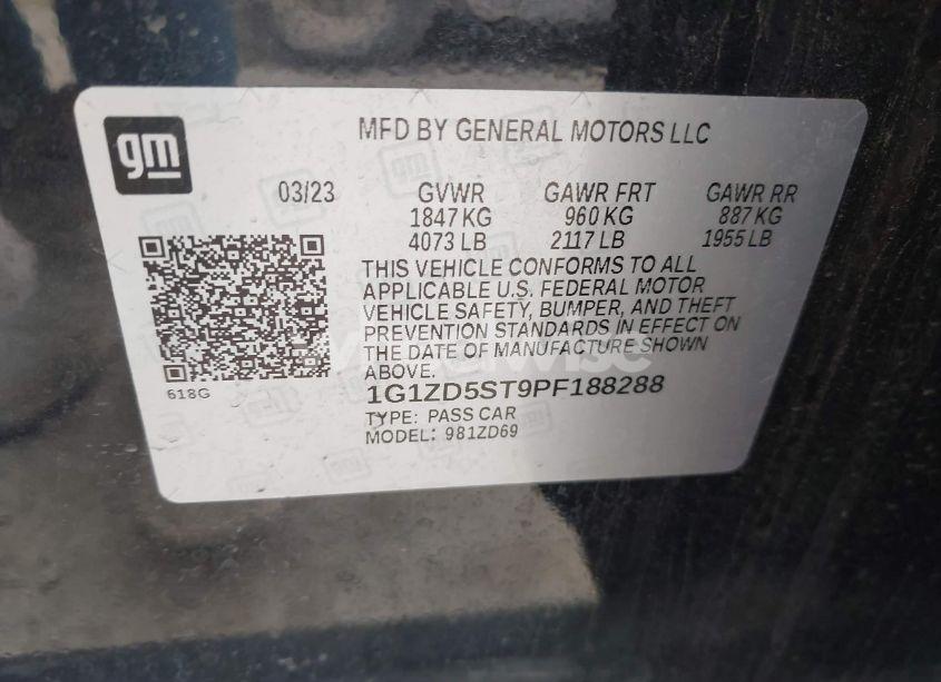 Photo 9 of 2023 Chevrolet Malibu FWD 1LT (VIN 1G1ZD5ST9PF188288)
