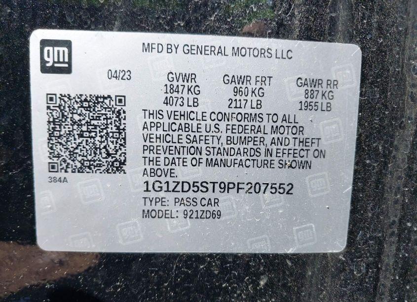 Photo 9 of 2023 Chevrolet Malibu FWD 1LT (VIN 1G1ZD5ST9PF207552)