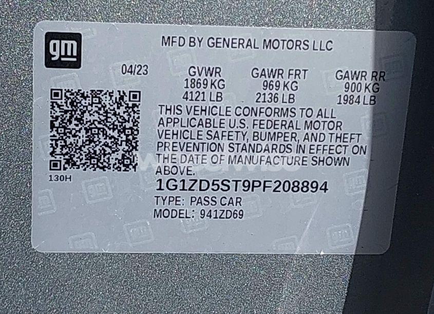 Photo 9 of 2023 Chevrolet Malibu FWD 1LT (VIN 1G1ZD5ST9PF208894)