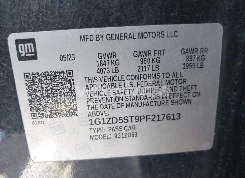 Photo 9 of 2023 Chevrolet Malibu FWD 1LT (VIN 1G1ZD5ST9PF217613)