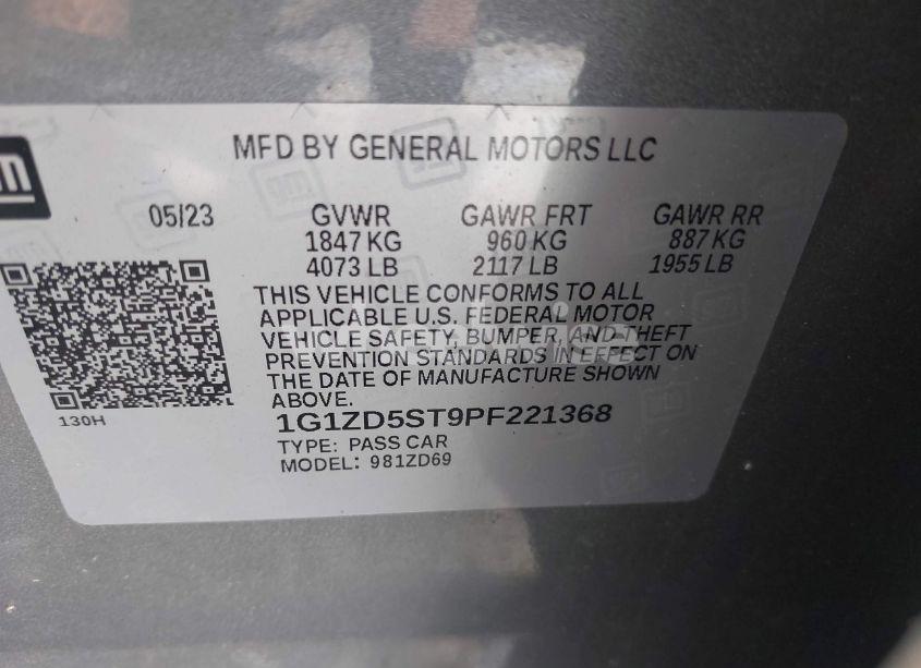 Photo 9 of 2023 Chevrolet Malibu FWD 1LT (VIN 1G1ZD5ST9PF221368)