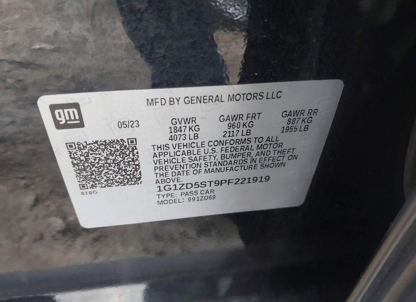 Photo 9 of 2023 Chevrolet Malibu FWD 1LT (VIN 1G1ZD5ST9PF221919)