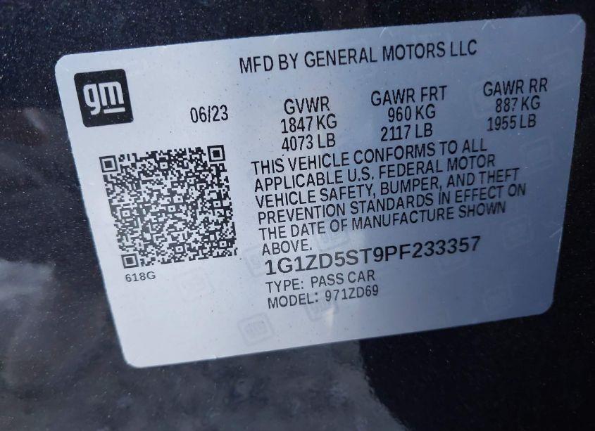 Photo 9 of 2023 Chevrolet Malibu FWD 1LT (VIN 1G1ZD5ST9PF233357)