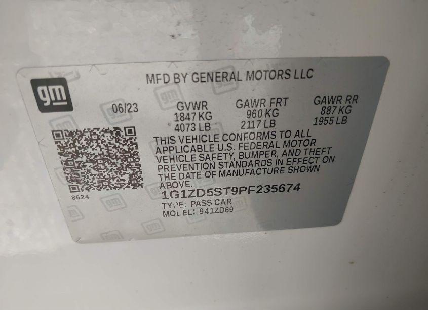 Photo 9 of 2023 Chevrolet Malibu FWD 1LT (VIN 1G1ZD5ST9PF235674)