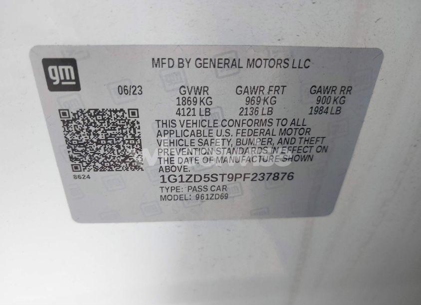 Photo 9 of 2023 Chevrolet Malibu FWD 1LT (VIN 1G1ZD5ST9PF237876)