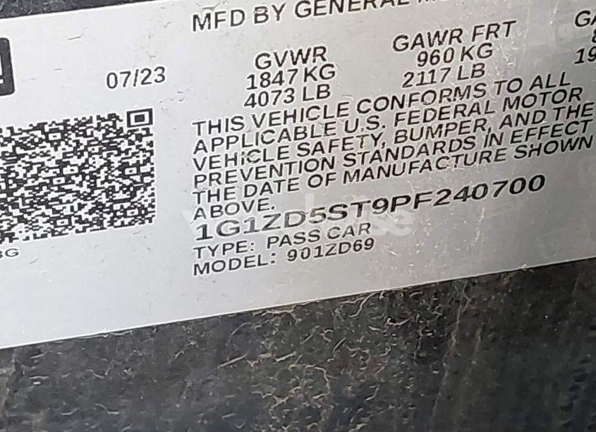 Photo 9 of 2023 Chevrolet Malibu FWD 1LT (VIN 1G1ZD5ST9PF240700)