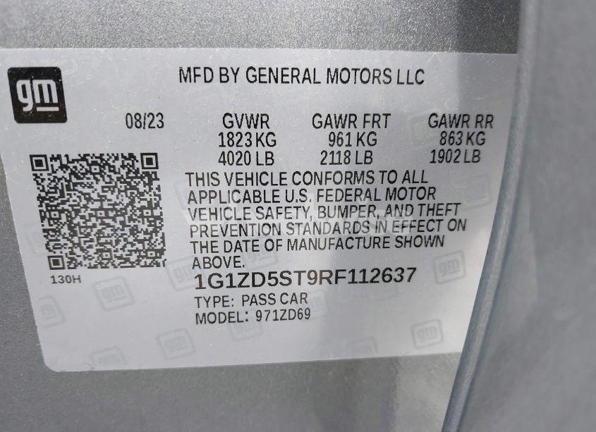 Photo 9 of 2024 Chevrolet Malibu FWD 1LT (VIN 1G1ZD5ST9RF112637)