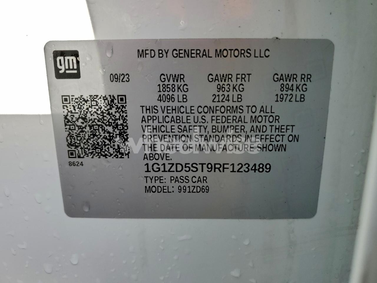 Photo 12 of 2024 CHEVROLET MALIBU LT (VIN 1G1ZD5ST9RF123489)