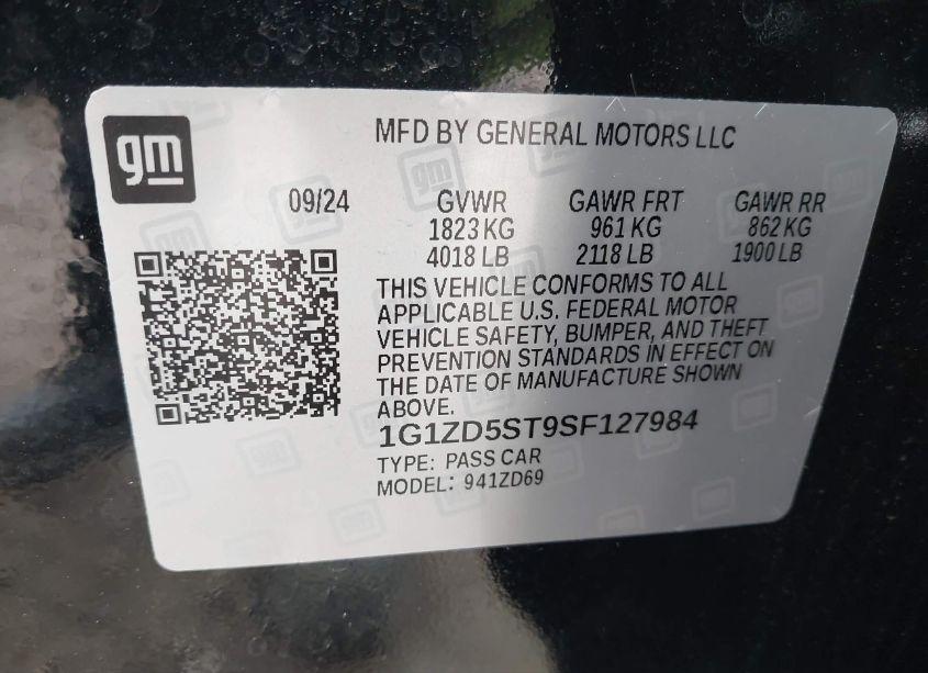 Photo 9 of 2025 Chevrolet Malibu LT (VIN 1G1ZD5ST9SF127984)