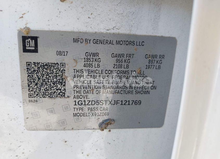 Photo 9 of 2018 Chevrolet Malibu LT (VIN 1G1ZD5STXJF121769)