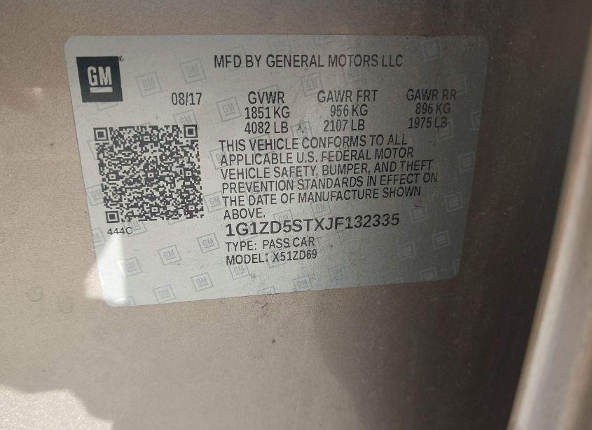 Photo 9 of 2018 Chevrolet Malibu LT (VIN 1G1ZD5STXJF132335)