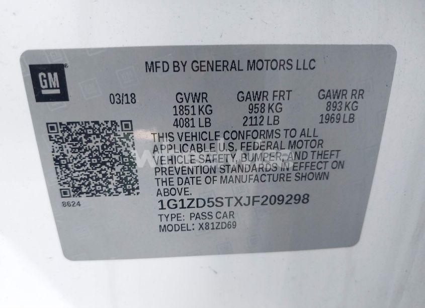 Photo 9 of 2018 Chevrolet Malibu LT (VIN 1G1ZD5STXJF209298)