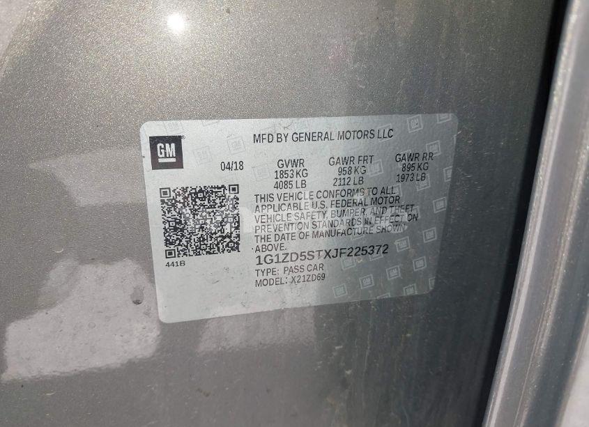 Photo 9 of 2018 Chevrolet Malibu LT (VIN 1G1ZD5STXJF225372)