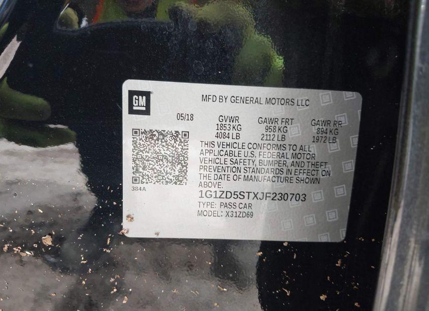 Photo 9 of 2018 Chevrolet Malibu LT (VIN 1G1ZD5STXJF230703)