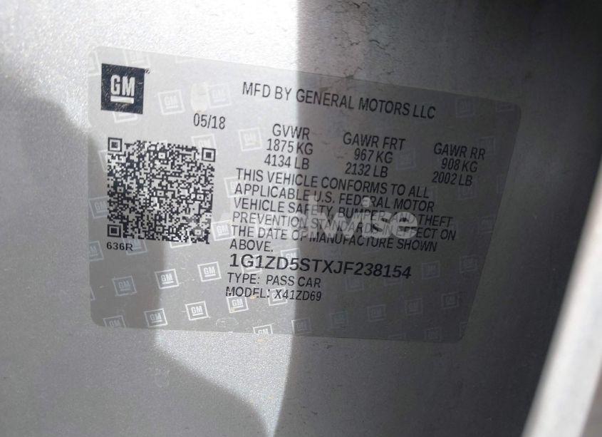 Photo 9 of 2018 Chevrolet Malibu LT (VIN 1G1ZD5STXJF238154)