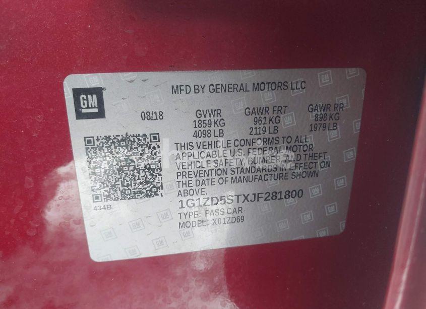 Photo 9 of 2018 Chevrolet Malibu LT (VIN 1G1ZD5STXJF281800)