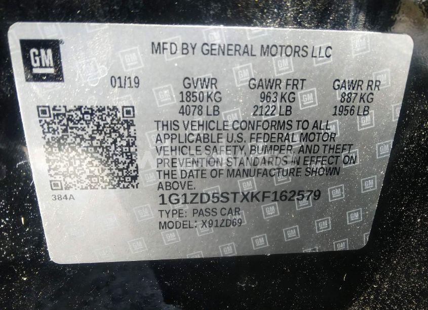 Photo 9 of 2019 Chevrolet Malibu LT (VIN 1G1ZD5STXKF162579)