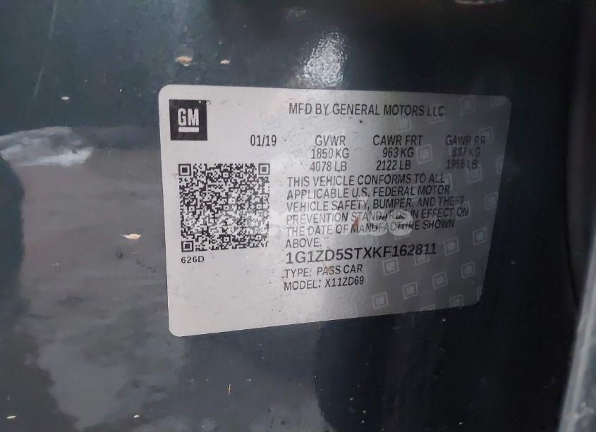 Photo 9 of 2019 Chevrolet Malibu LT (VIN 1G1ZD5STXKF162811)