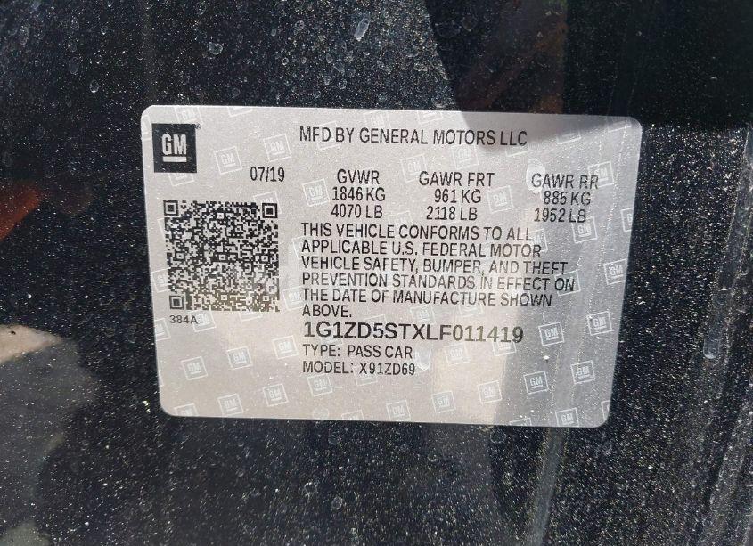 Photo 9 of 2020 Chevrolet Malibu FWD LT (VIN 1G1ZD5STXLF011419)