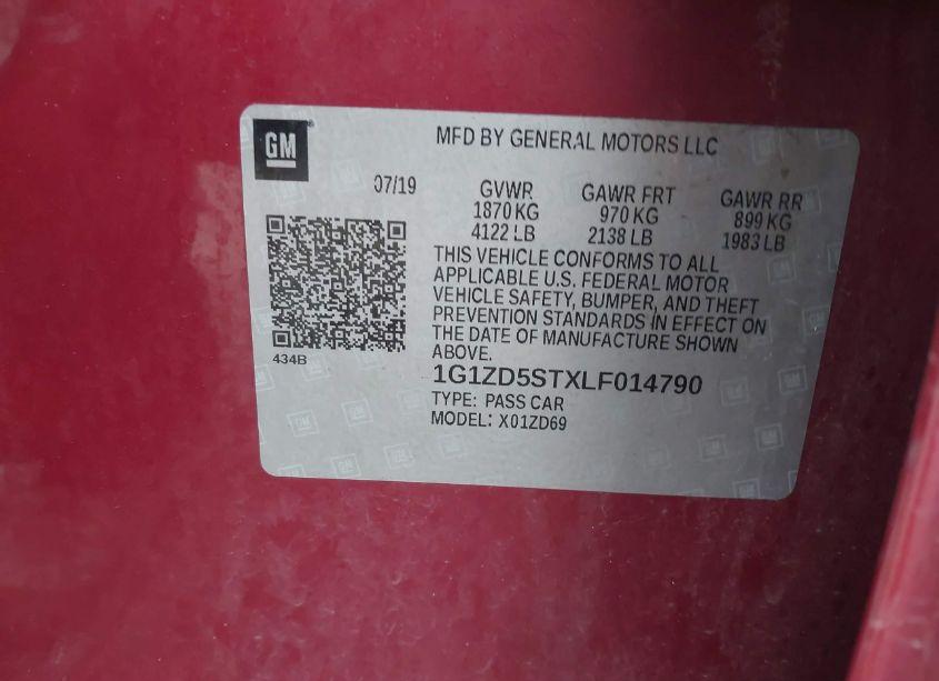 Photo 9 of 2020 Chevrolet Malibu FWD LT (VIN 1G1ZD5STXLF014790)