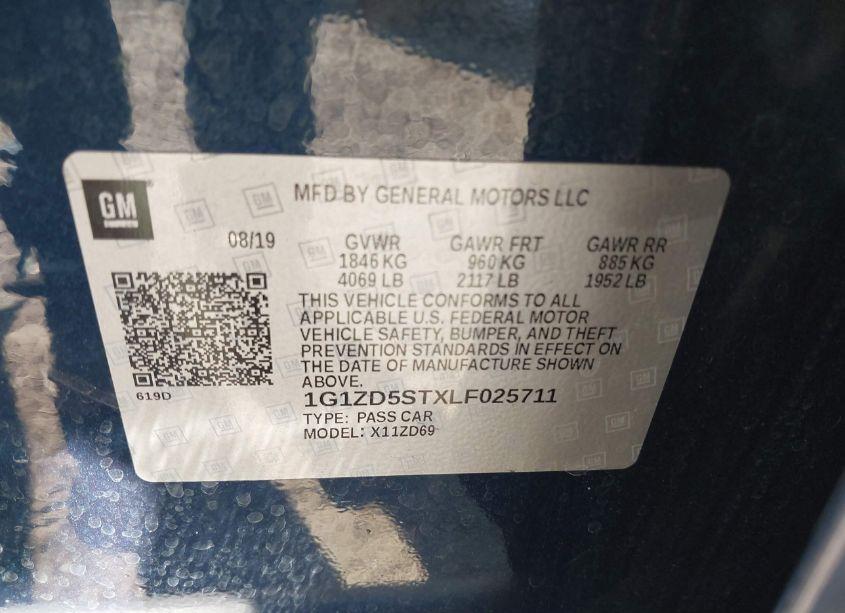 Photo 9 of 2020 Chevrolet Malibu FWD LT (VIN 1G1ZD5STXLF025711)